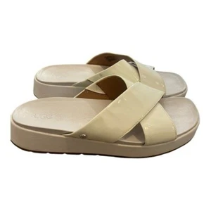 UGG Emily Slide 9 Cross Strap Sandal Patent Leather Platform Slip On - Picture 1 of 6