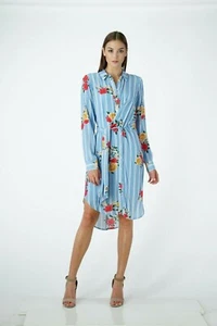 New With Tags Adelyn Rae Flower Print Shirt Dress - Picture 1 of 4