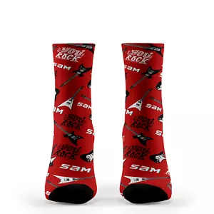 Calcetines Personalizados - Inserta Nombre - Diseño You Rock Impreso a Mano - Talla Única - Imagen 1 de 9