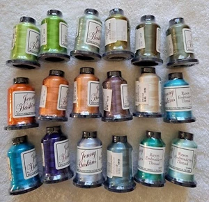 NEW Jenny Haskins Rayon Embroidery Thread 18 Spools 1100 yds @ Beautiful Colors! - Picture 1 of 11