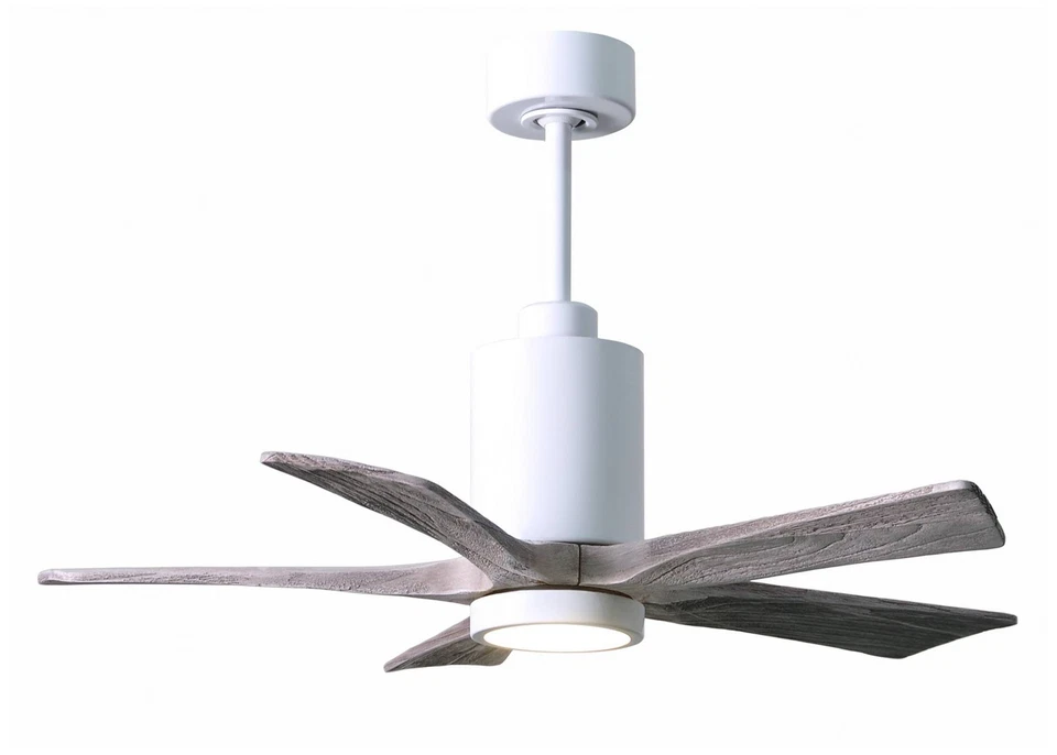 42" Patricia-5 Gloss White and Barn Wood LED Ceiling Fan - Image 1 of 1