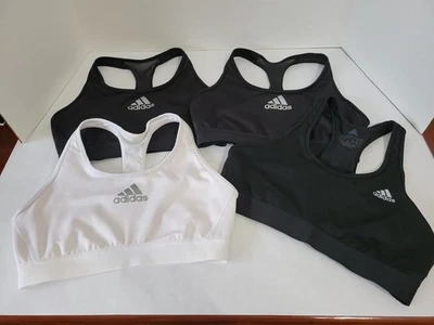 Adidas Sport Bras Support Mesh Racerback - Black & White - Lot of 4 - Size Med - Image 1 of 4