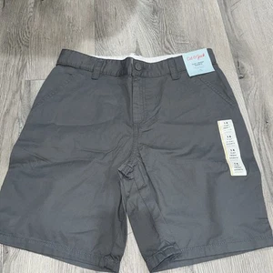 Cat & Jack Boys Flat Front Shorts, At the Knee, Adjustable Waist, Size 14 Grey - Picture 1 of 7