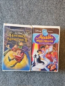 Disney VHS Lot - Aladdin and the King of Thieves + Hunchback of Notre Dame II - Picture 1 of 3