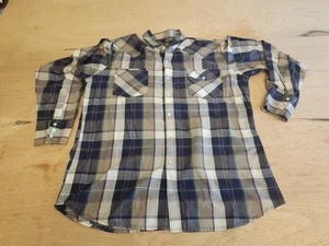 Vintage Saddle King Western-Mens Long Sleeve Pearl Snap Shirt, Size Large, Plaid - Picture 1 of 10