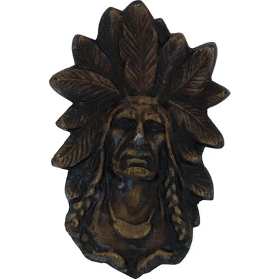 Cocar de penas busto chefe nativo americano tribal ocidental vintage fivela de cinto - Imagem 1 de 4