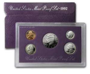 1992 U.S. United States Mint Proof Set 5pc In OGP - Picture 1 of 2