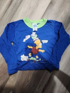 Vintage 1990 Boys Baby Long Sleeve Shirt Size 4-6 Bart Simpson - Picture 1 of 3