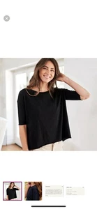 Lote 3 Frank & Eileen Josephine Negro Blanco Corto Hombro Caído Camiseta XS - Imagen 1 de 7