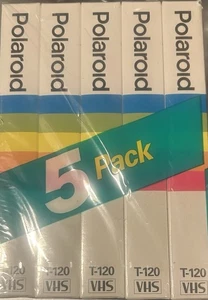 POLAROID SUPER COLOR (5) CONFEZIONE NASTRI VUOTI VHS T-120 DISCHI PER 6 ORE (SIGILLATI) - Foto 1 di 6