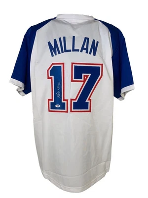 Felix Millan autographed signed jersey MLB Atlanta Braves PSA COA - Image 1 of 3