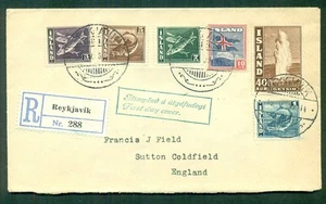 ICELAND 1939, Fish Issue (206, 217-20, 228) on FDC, VF, Facit $180.00 - Picture 1 of 1
