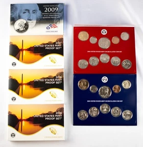 2009-2020 U.S. Clad Mint Uncirculated & Proof Coin Sets - 6 Sets - Picture 1 of 8