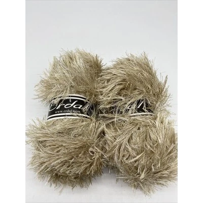 ERDAL EYELASH TWEED POLYESTER YARN 2 BALLS BEIGE #72 - Image 1 of 2