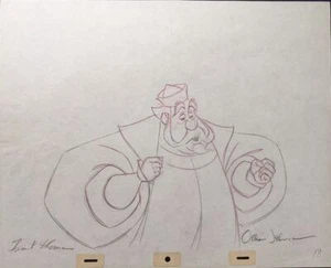 Walt Disney Sleeping Beauty King Hubert Original Production Drawing art SIGNED! - Picture 1 of 1
