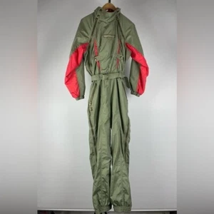 Vintage Lafont Green Full One Piece Ski Suit Size Medium - Picture 1 of 16