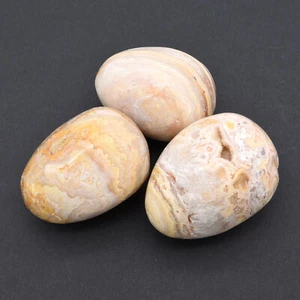 Lace Agate 3x Tumbled Stones 25x35mm - Picture 1 of 2