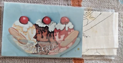DELANE LANGE FRUIT ICE CREAM SPLIT SUNDAE DIET SIGN PAINTING PATTERN 1989 19 - Image 1 of 4