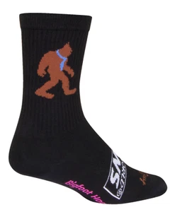 Socks - SockGuy - Big Foot Hooker Black S/M 6" Crew Cycling/Running NEW - Picture 1 of 6
