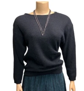 Vintage Lydia Jane Ltd Black Sweater Lambswool and Angora M - Picture 1 of 18