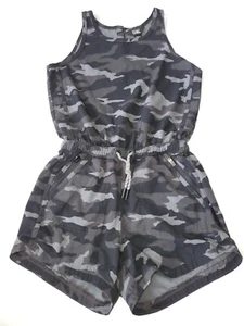 Athleta Girl On the Go Romper size Medium 8-10 black camo - Picture 1 of 4
