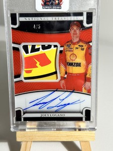 Joey Logano Race-Used Penzoil Patch and Auto /5 National Treasures - Amazing!