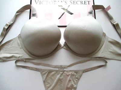 VICTORIA'S SECRET VERY SEXY Bombshell Push-Up Bra Panty Set 36A 36B Shine Strap - Image 1 of 4