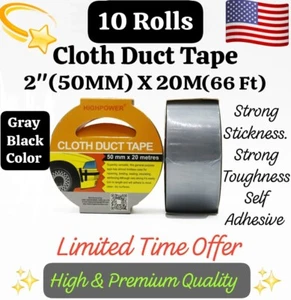 10 Rolls 2" X 20 M ( Cloth Duct Tape Utility Grade Industrial SUV Vinyl TRU 3M - Picture 1 of 10