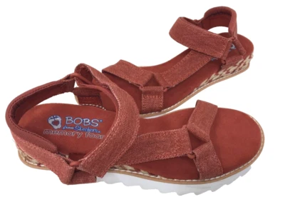 Sandalias para mujer Skechers Bobs Desert Kiss Hi Metro brillantes rojo ladrillo talla:11 130J Foto 1 de 4