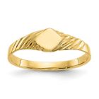 14K Yellow Gold Child's Fancy Signet Ring ~ Size 3