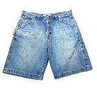 Wrangler Jeans Co Mens 38 Blue Denim Utility Carpenter Shorts 10.5" Inseam