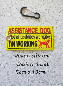 NEW WOVEN Service Dog awareness clip on - Picture 1 of 1