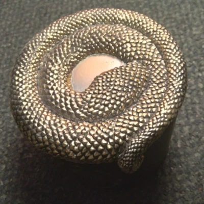 Bath & Body Works Halloween Hechizo Medianoche Oro Serpiente Tapa 3 Mechas Vela Gótica Foto 1 de 3