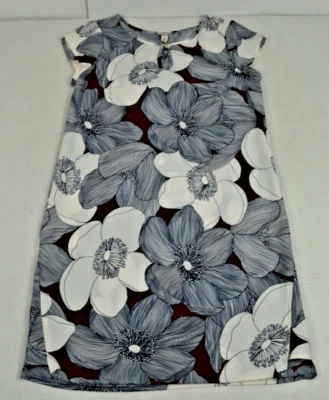 Dress Merona Size S Blue White Allover Floral On Mahogany Soft Poly Blend - Image 1 of 4