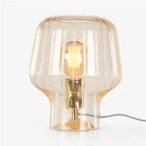 MADE.com Ewer Table Lamp / Bedside Light - Champagne Glass & Polished Brass - Picture 1 of 6
