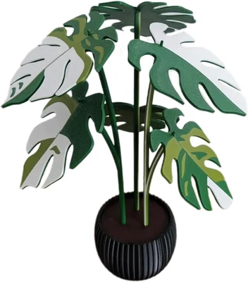 Künstliche Monstera-Pflanze - Künstliche Pflanzen,3D-Druck Untersetzer Mit Reali - Bild 1 von 4