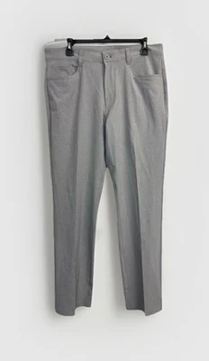 Calça masculina Izod Golf Performance 34X32 aderência cintura reta perna cinza claro - Imagem 1 de 4