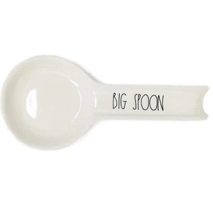 Rae Dunn Magenta "Big Spoon" Ceramic Spoon Rest White Black - Picture 1 of 12