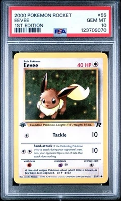 2000 Pokemon 1st Edition Team Rocket # 55 Eevee PSA 10 Trusted Seller! NEW CERT! - Image 1 of 2