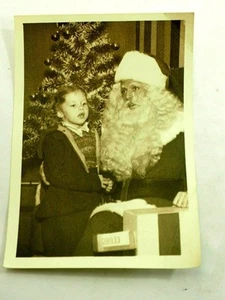 My Visit with Santa Little Girl telling Santa her wishes 5"x7" 1955 - Picture 1 of 6