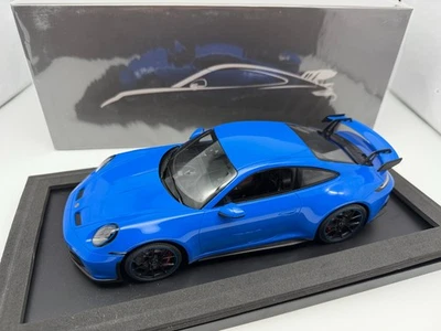 RARE 1/18 Porsche 911 992 GT3 Présentation Car Shark Blue 2021 - Minichamps - Photo 1/4