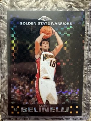 2007-08 Topps Chrome Basketball Marco Belinelli Rookie Black X-Fractor #22/50  - Image 1 of 3