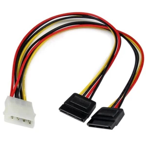 StarTech.com 12 cali LP4 na 2x adapter kabla SATA Power Y - Molex na Dual SATA P - Zdjęcie 1 z 4