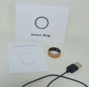 Anello Smart Health Fitness Tracker Frequenza Cardiaca Oro Rosa Misura #10 - Foto 1 di 3