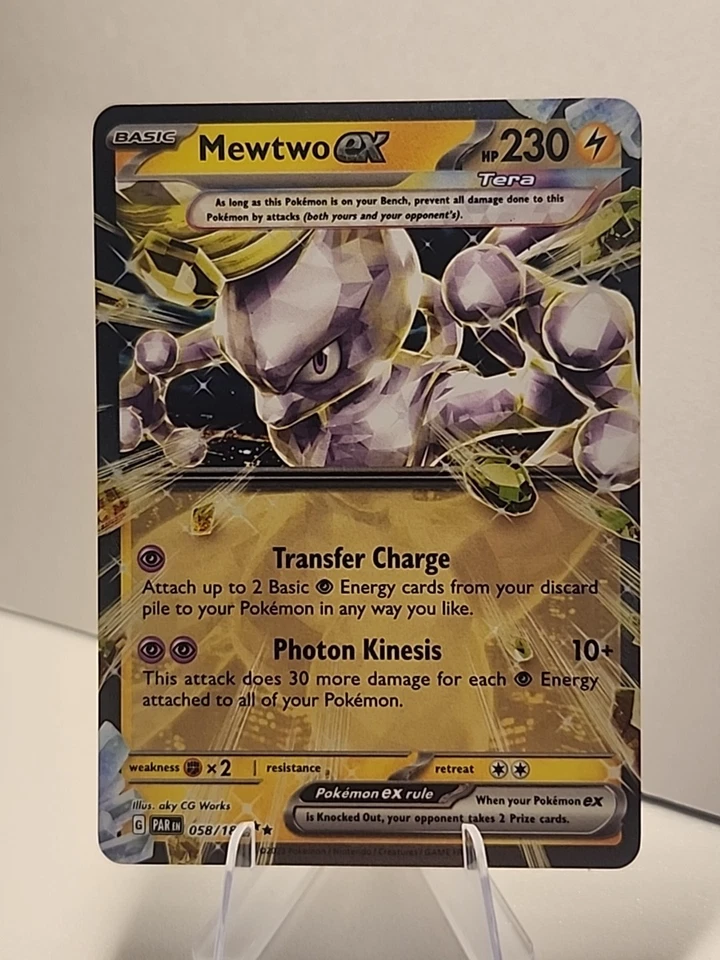 Mewtwo EX 058/182 Sv04: Paradox Rift Holo Pokémon TCG NM - Image 1 of 2