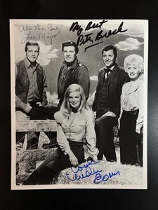 Lee Majors Peter Breck Linda Evans signiertes 8 x 10 Foto THE BIG VALLEY AUTO  - Bild 1 von 1