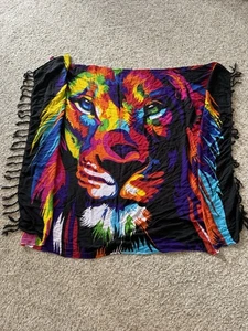 Löwenmuster Sarong Pareo Strand Wickelrock - EUC! - Bild 1 von 2