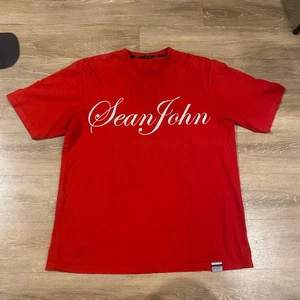 Sean John Mens Red Graphic T Shirt MCM XL Hip Hop Streetwear Top - Picture 1 of 7