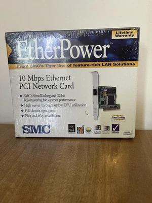 SMC EtherPower 10Mbps Ethernet PCI Network Card (Brand New Sealed) - Image 1 of 2