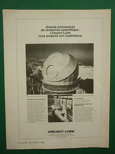 3/81 PUB CREUSOT LOIRE MECANIQUE SPECIALISEE COUPOLE OBSERVATION PIC DU MIDI AD - Imagen 1 de 1